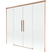 Parawany nawannowe - Mexen Rox parawan nawannowy 2-skrzydłowy rozsuwany 170 x 150 cm, transparent, miedź szczotkowana - 8C9-170-002-65-00 - miniaturka - grafika 1