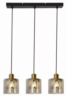 Elmo - lampa wisząca 3 płomienna czarny/złota. 3xE14 40W. - Lampy sufitowe - miniaturka - grafika 1