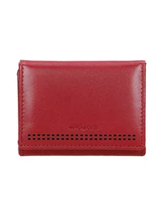 Portfele - Wojas Skórzany portfel w kolorze czerwono-czarnym - 10 x 7,5 x 2,5 cm - grafika 1