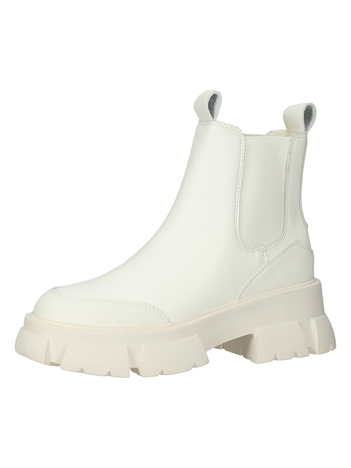 Steve Madden Skórzane sztyblety w kolorze białym