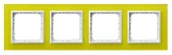 Klawisze i ramki - Ospel Ramka  poczwórna SONATA szkło 4mm - limonka/biała - miniaturka - grafika 1