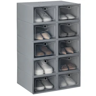 10x pojemnik pudełko organizer na buty obuwie szafka regał zestaw 22x32x14 - Pokrowce na ubrania - miniaturka - grafika 1