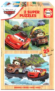 Educa Wooden Infantiles Madera de piezas. +4 aos. Ref. 18877 Disney Cars 2 puzzle dla dzieci z 25 elementami z drewna 18877 - Puzzle - miniaturka - grafika 1