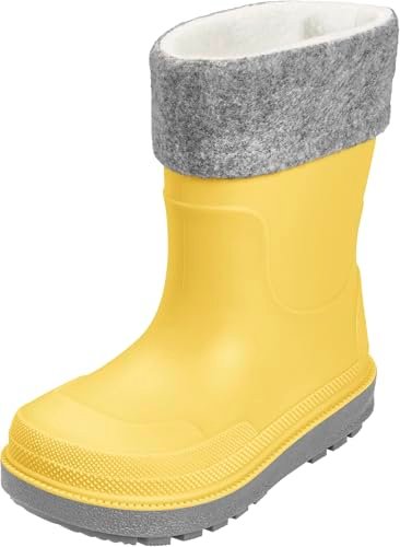 Playshoes Dziecięce kalosze przeciwdeszczowe, uniseks, z podszewką, Żółte skarpety, 24 EU