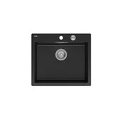 Zlewozmywaki - Quadron HB8304U7-BS_P2O Morgan 110 Pure carbon (czarny mat/stalowy) - miniaturka - grafika 1