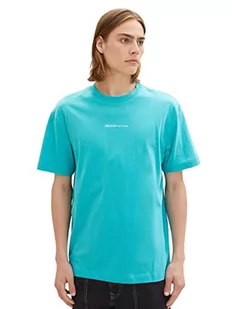 TOM TAILOR Denim Koszulka męska 1036465, 31044-Deep Turquoise, XXL, 31044 – głęboki turkus, XXL - Koszulki męskie - miniaturka - grafika 1