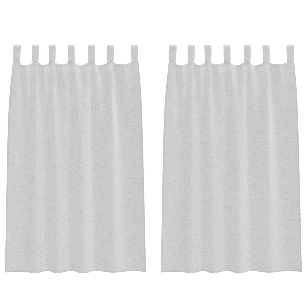 vidaXL Zasłony z zasłonami 2 pcs Jasny szary 140 x 175 cm Poliester