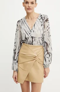 Guess spódnica LAURE kolor beżowy mini prosta W4BD61 WGIK0 - Spódnice - miniaturka - grafika 1