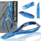Akcesoria do paznokci - Cążki cęgi do grubych wrastających paznokci skórek obcinaczki nożyczki manicure gabinet SPA niebieskie - miniaturka - grafika 1