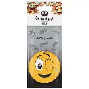 K2 Be Happy Man - Odświeżacz powietrza w formie zawieszki - Zapachy samochodowe - miniaturka - grafika 1
