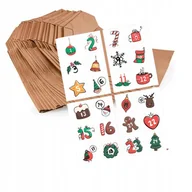 Kalendarze - Kalendarz Adwentowy Torebki Naklejki 24 Szt O02 - miniaturka - grafika 1