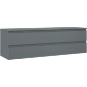 Szafki łazienkowe - Mexen Orio szafka łazienkowa podumywalkowa 160 cm z blatem, 2 szuflady, grafit mat - 91A10-16047-2-BFFC66 - miniaturka - grafika 1