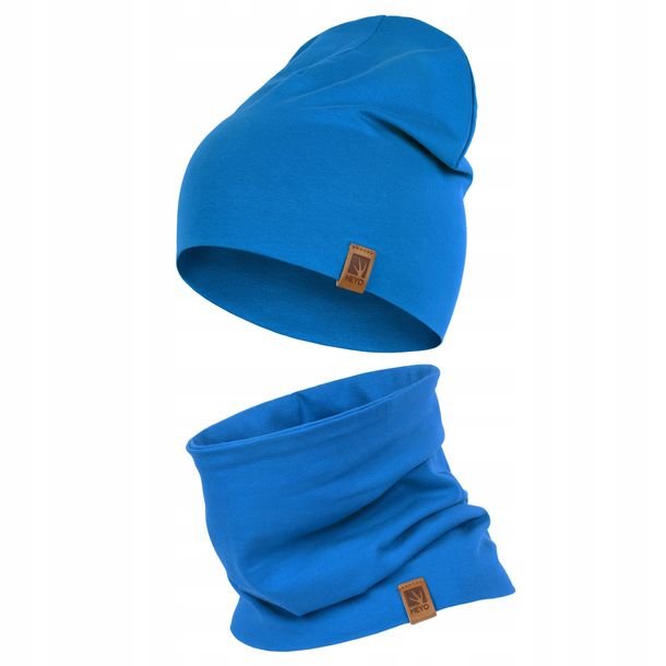 Czapka Dziecięca Wiosenna Jesienna Komin Komplet Bawełna Dla Dzieci 48-56