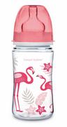 Butelki dla niemowląt - Canpol babies Canpol Antykolkowa butelka szeroka EasyStart JUNGLE 240 ml pink - miniaturka - grafika 1