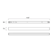 Lampy sufitowe - Sylvania Lampa sufitowa Otao, pryzmatyczna, Multipower, 830/840 Otao Linear, biały / opal, biuro, aluminium - miniaturka - grafika 1