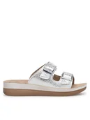 Klapki i japonki damskie - Inblu Klapki FT020400 Srebrny - miniaturka - grafika 1