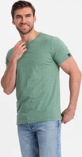 Ombre T-shirt męski z ozdobnym efektem confetti - zielony V4 OM-TSCT-0178 S - Koszulki męskie - miniaturka - grafika 1