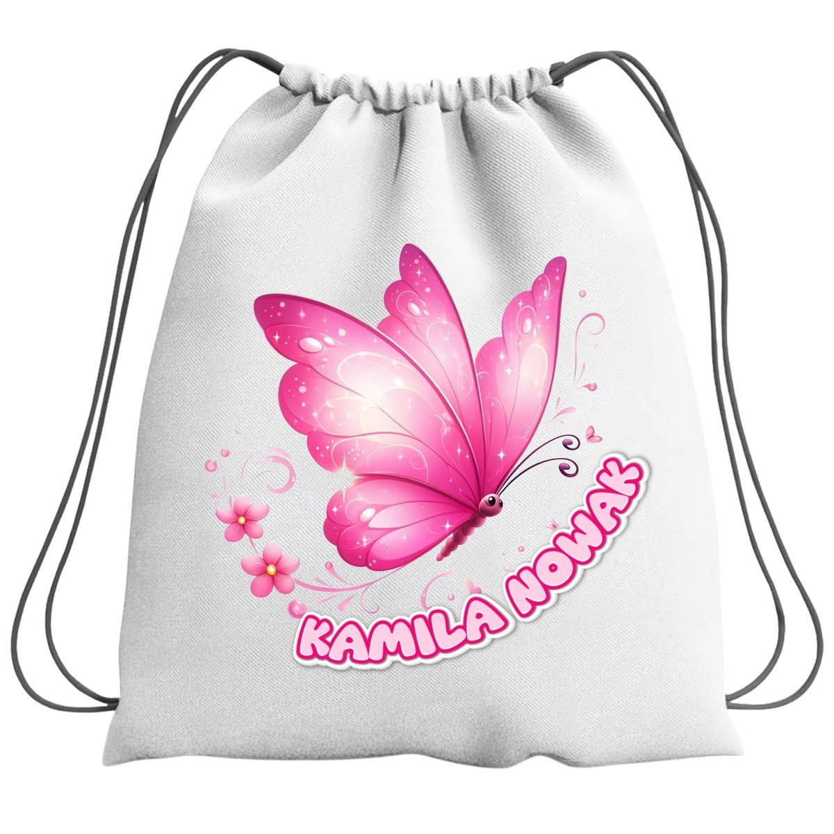 Plecak Worek Motylek Różowy Motyl Szkolny Na Buty WF Obuwie Z Napisem