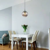 Lampy sufitowe - Globo Lampa wisząca Samos, Ø 20 cm, dymny szary/czarny, szkło - miniaturka - grafika 1