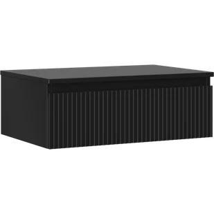 Mexen Rivel szafka łazienkowa podumywalkowa 70 cm z blatem, 1 szuflada, ryflowana , czarna mat - 91A20-07023-1-BFC71 - Szafki łazienkowe - miniaturka - grafika 1