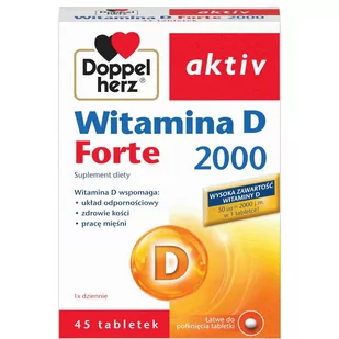 Queisser Pharma Doppelherz Aktiv Witamina D Forte 2000 45 tabletek 3732221 - Witaminy i minerały - miniaturka - grafika 1