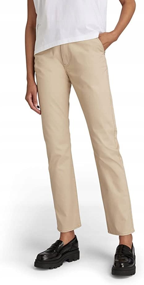 G-STAR RAW DAMSKIE SPODNIE BEŻ PROSTE 32/32 1SXT