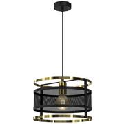 Lampy sufitowe - Luminex Rim 3903 lampa wisząca zwis 1x60W E27 czarna/złota - miniaturka - grafika 1