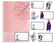 Szkolne artykuły papiernicze - NAKLEJKI NA ZESZYT ZESZYTY NALEPKA 8szt - KRAINA LODU WZORY Z BAJEK + POSTACIE - miniaturka - grafika 1