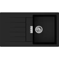 Zlewozmywaki - HANSGROHE Zlewozmywak jednokomorowy z ociekaczem S52 43356170 Grafitowa czerń 50x86 - miniaturka - grafika 1