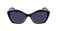 Okulary przeciwsłoneczne - KARL LAGERFELD Damskie okulary przeciwsłoneczne KL6127S, czarne/białe, jeden rozmiar, czarny/biały, Rozmiar uniwersalny - miniaturka - grafika 1