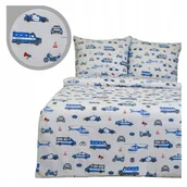 Pościel dla dzieci - Pościel Dziecięca 160x200 2 x 50x60 Policja Na Szarym Produkt Polski - miniaturka - grafika 1