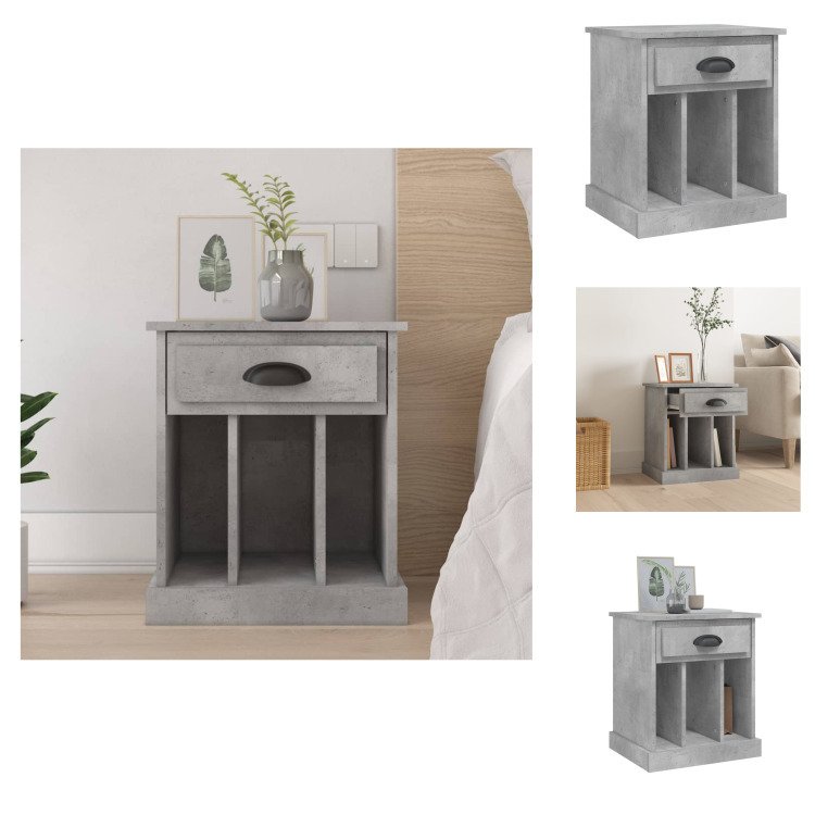 vidaXL Szafka nocna betonowa szara 43x36x50 cm - Szafki nocne