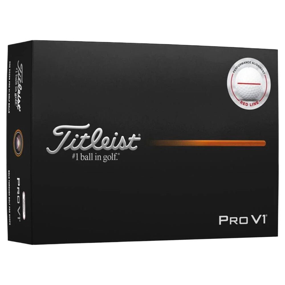 Piłki golfowe Titleist Pro V1 White Performance Alignment Red