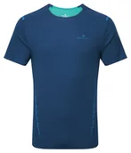 Koszulki sportowe męskie - RONHILL Koszulka biegowa męska TECH RACE S/S deep navy/laguna - miniaturka - grafika 1