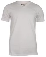 Koszulki męskie - Biały Bawełniany T-Shirt -PAKO JEANS- Męski, Krótki Rękaw, Dekolt w Serek z Guzikami, BASIC - Pako Jeans - miniaturka - grafika 1