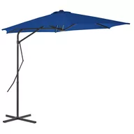 Parasole ogrodowe - vidaXL Parasol ogrodowy na stalowym słupku, niebieski, 300x230 cm vidaXL - miniaturka - grafika 1