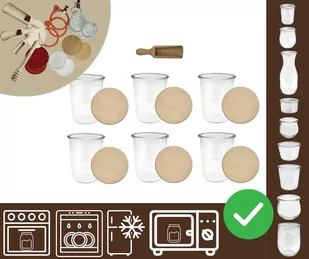 Słoiki WECK 6szt/ drewniane wieko, miarka słoik 850ml MOLD / Wamar-Sosenka - Pojemniki kuchenne Słoiki WECK 6szt/ drewniane wieko, miarka słoik 850ml MOLD / Wamar-Sosenka - Pojemniki kuchenne - miniaturka - grafika 1