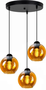 Lampa wisząca plafon 3 żarówki czarna BOLL - Lampy sufitowe - miniaturka - grafika 1