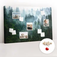 Planery - Korkowa Tablica XXL - Planer na Ścianę 120x80 cm - Mglisty las + Drewniane Pinezki - miniaturka - grafika 1