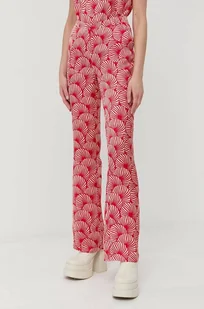 Morgan spodnie damskie kolor czerwony dzwony medium waist - Spodnie damskie - miniaturka - grafika 1
