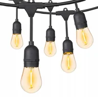 Lampy ogrodowe - Girlanda ogrodowa 10mb +10 żarówek E27 Led wodoodp - miniaturka - grafika 1