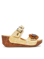 Klapki i japonki damskie - Laura Vita Klapki Dino 31 Żółty - miniaturka - grafika 1