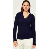 Swetry damskie - POLO RALPH LAUREN Wełniany sweter KIMBERLY | Slim Fit | z dodatkiem kaszmiru - miniaturka - grafika 1