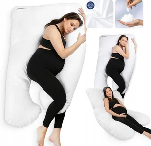 Poduszka dla kobiet w ciąży i karmiących, Biała, 100 x 150 cm rogal - Poduszki do karmienia - miniaturka - grafika 1