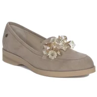 Półbuty damskie - Maciejka Półbuty damskie skórzane wsuwane Beż Welur-37 - miniaturka - grafika 1