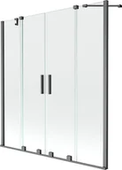 Parawany nawannowe - Mexen Velar Duo parawan nawannowy 2-skrzydłowy przesuwny 140 x 150 cm, transparent, gun gray szczotkowany - 896-140-000-02-66 - miniaturka - grafika 1