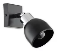Oprawy, klosze i abażury - Lemir Feniks kinkiet spot 1 pł czarny półmatowy + chrom (O2590 K1 CZA) - miniaturka - grafika 1