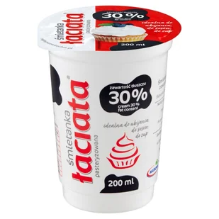 Śmietanka Łaciata 30% Pasteryzowana Kubek 200Ml - Szybkie dania obiadowe - miniaturka - grafika 1