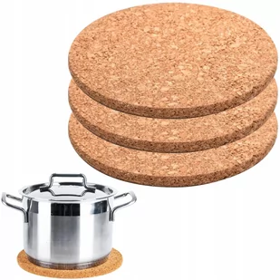 GRUBA PODKŁADKA KORKOWA GARNEK OKRĄGŁA 19cm 3szt - Akcesoria i części do lodówek - miniaturka - grafika 1