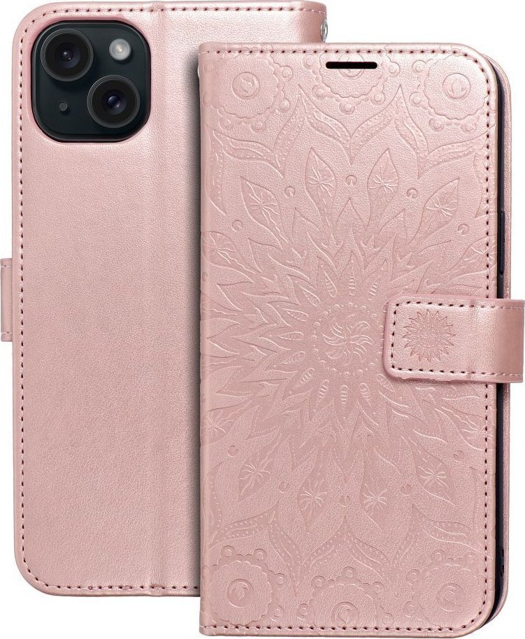 OEM Kabura MEZZO Book do IPHONE 15 Plus mandala złoty róż
